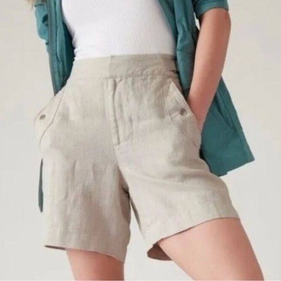 Athleta beige Linen Shorts - Picture 2 of 11